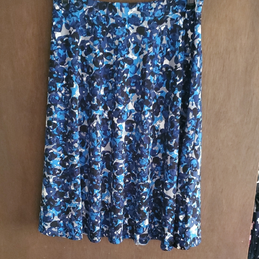 George Blue A-Line Pleated Skirt Knee-Length